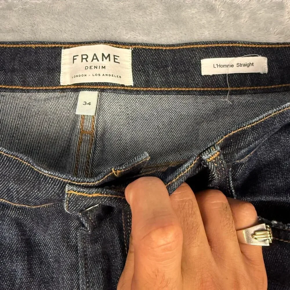 Frame Men's Navy and Blue Jeans